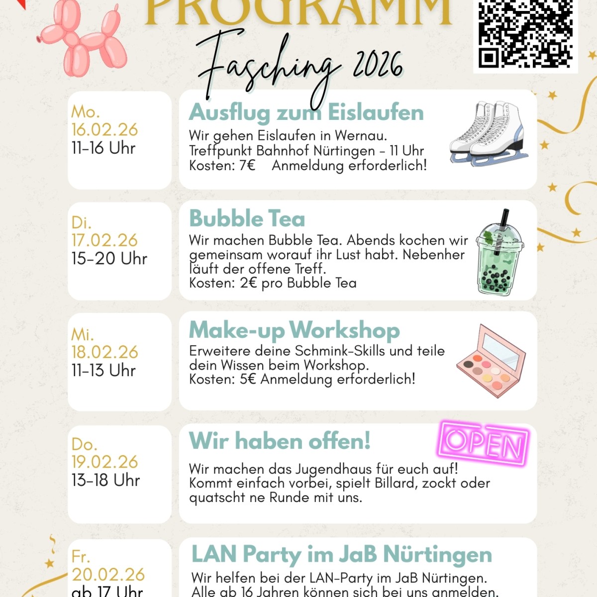 Faschingsferien 2026